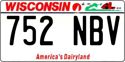 WI license plate 752NBV