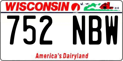 WI license plate 752NBW