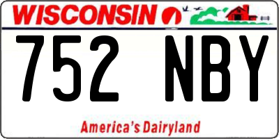 WI license plate 752NBY