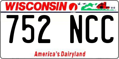 WI license plate 752NCC