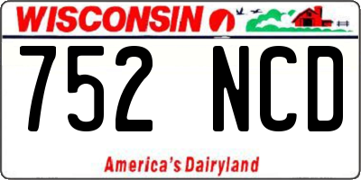 WI license plate 752NCD