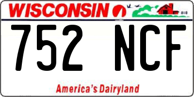 WI license plate 752NCF