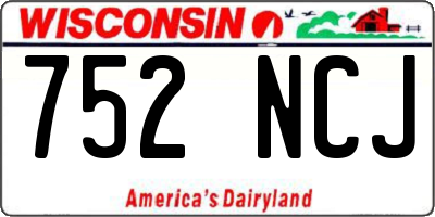 WI license plate 752NCJ