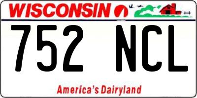 WI license plate 752NCL