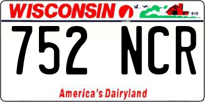 WI license plate 752NCR