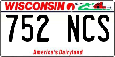 WI license plate 752NCS