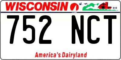 WI license plate 752NCT
