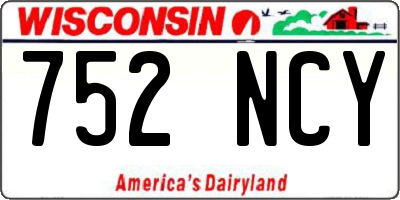 WI license plate 752NCY