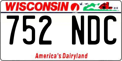 WI license plate 752NDC