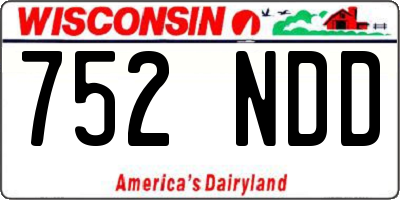 WI license plate 752NDD