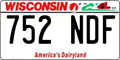 WI license plate 752NDF