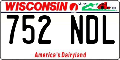 WI license plate 752NDL