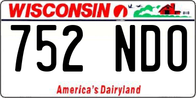 WI license plate 752NDO