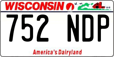 WI license plate 752NDP