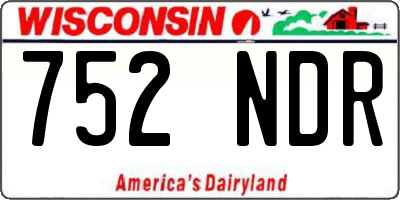 WI license plate 752NDR
