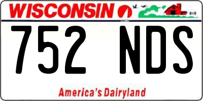WI license plate 752NDS