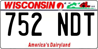 WI license plate 752NDT