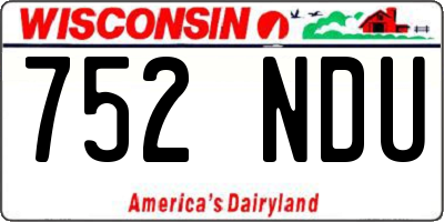 WI license plate 752NDU