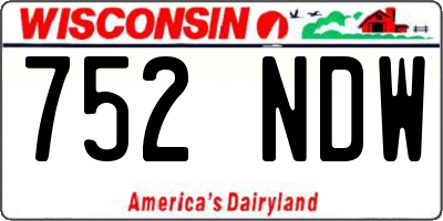 WI license plate 752NDW