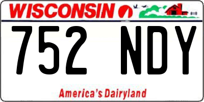 WI license plate 752NDY