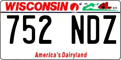 WI license plate 752NDZ