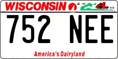 WI license plate 752NEE