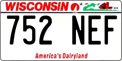WI license plate 752NEF