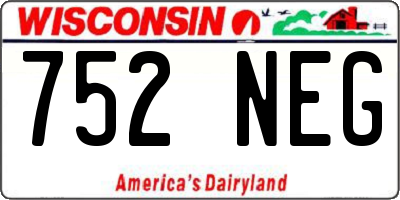 WI license plate 752NEG