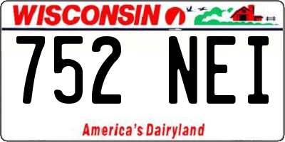 WI license plate 752NEI