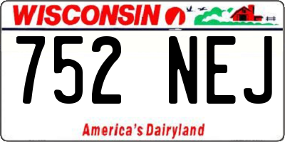 WI license plate 752NEJ