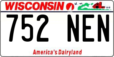 WI license plate 752NEN