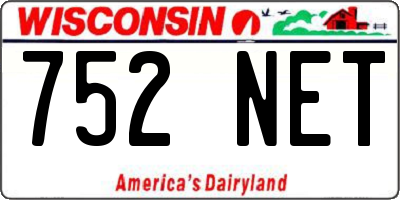 WI license plate 752NET