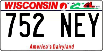 WI license plate 752NEY
