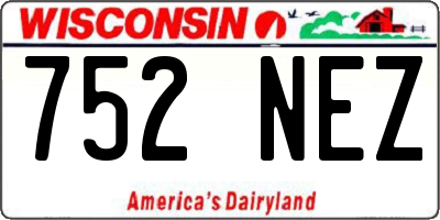 WI license plate 752NEZ