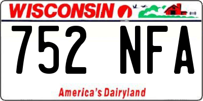 WI license plate 752NFA