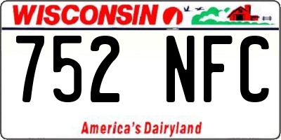 WI license plate 752NFC