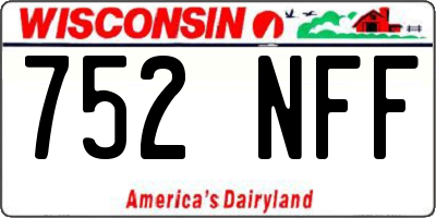 WI license plate 752NFF