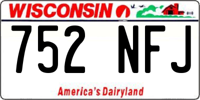 WI license plate 752NFJ
