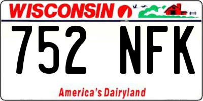 WI license plate 752NFK
