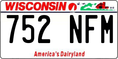 WI license plate 752NFM