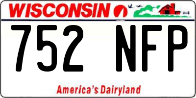 WI license plate 752NFP