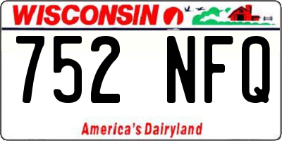 WI license plate 752NFQ