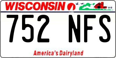 WI license plate 752NFS