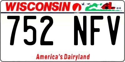 WI license plate 752NFV