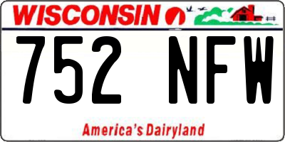 WI license plate 752NFW