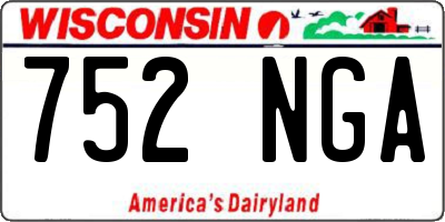 WI license plate 752NGA