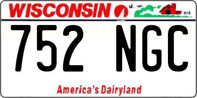 WI license plate 752NGC