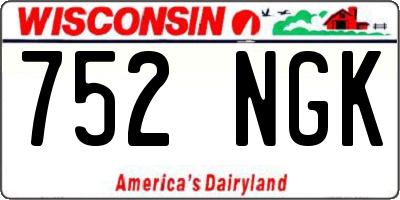 WI license plate 752NGK