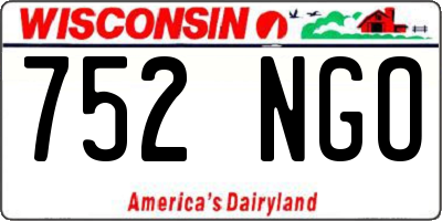 WI license plate 752NGO