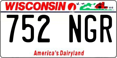 WI license plate 752NGR